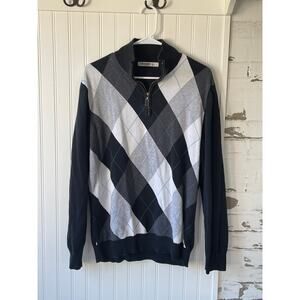 Men’s Old Navy quarter zip sweater plaid size large